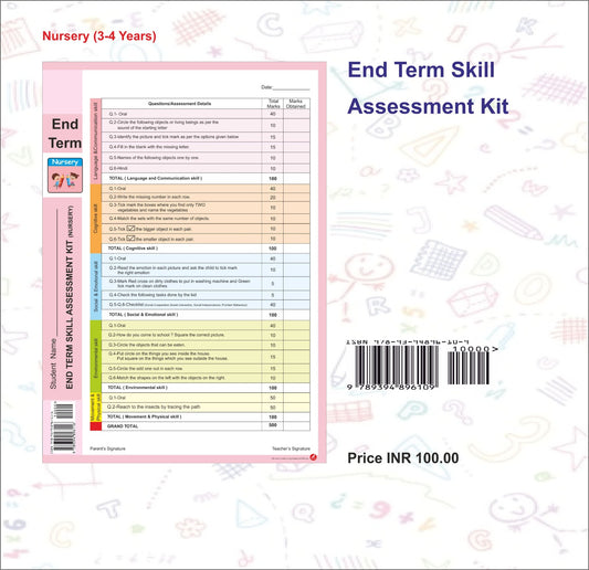 End Term Exam Paper- Nursery